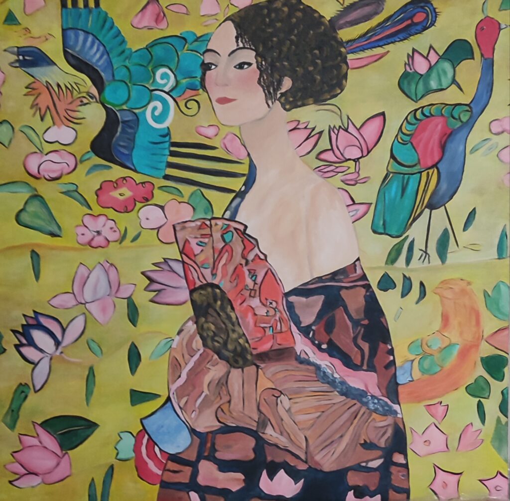 Interprétation "la dame à l'éventail.Klimt.